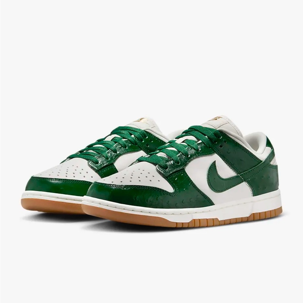 NEW Nike Dunk Low LX Sneakers Dark Green and White